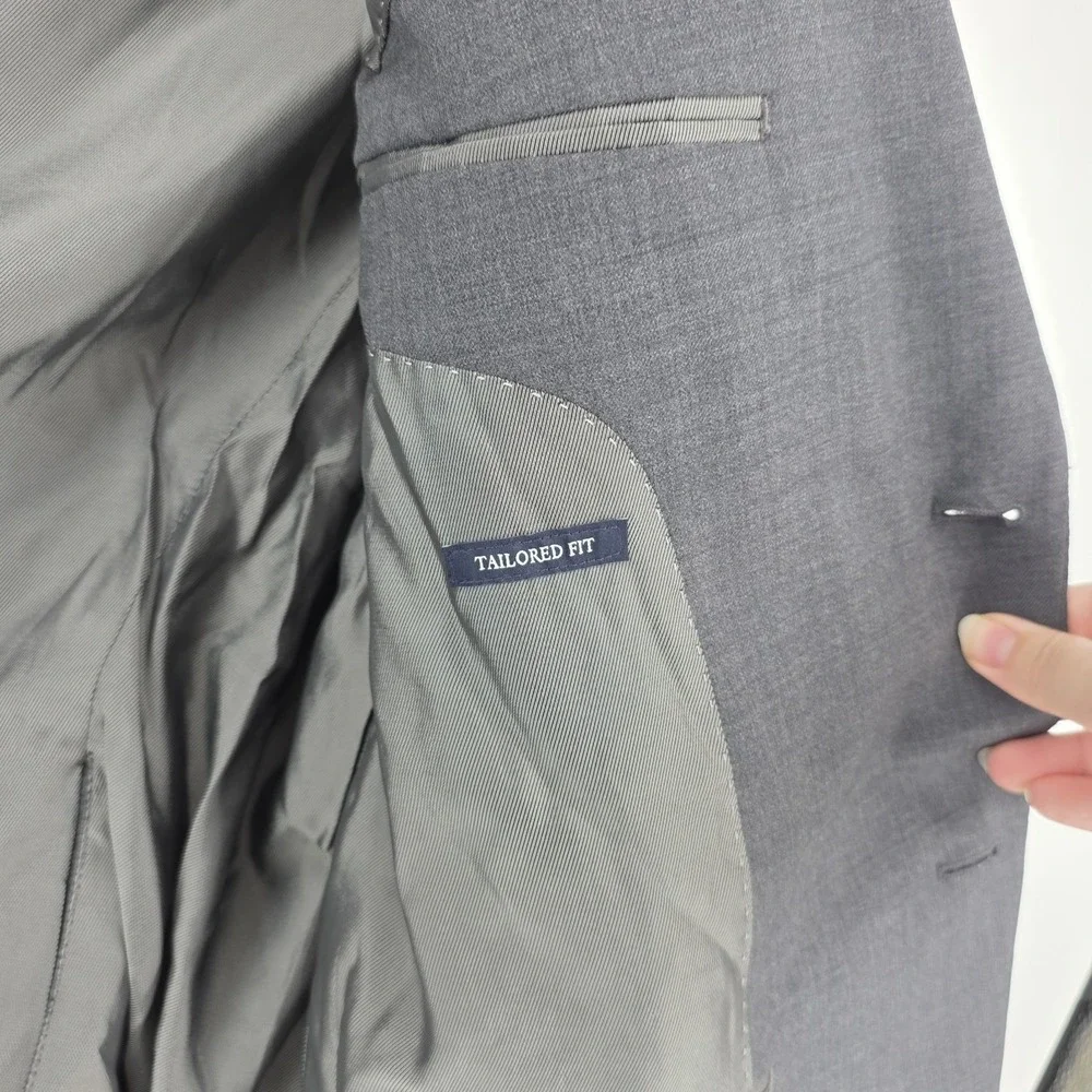 Jos a bank 1905 suit tailored fit blue 100% wool mens 48R blazer 40x37 pants new